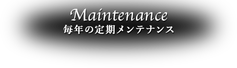 毎年の定期メンテナンス