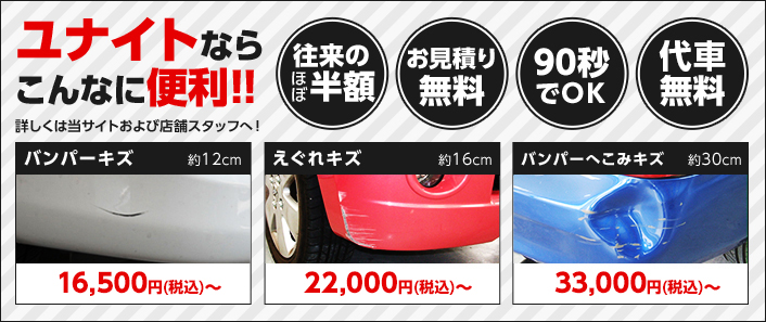 キズ・へこみ直し料金表